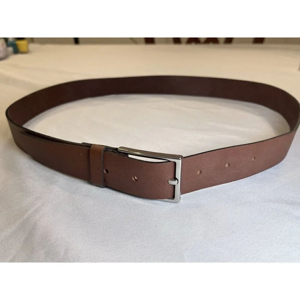 ASOS DESIGN dressy belt in tan leather Size S/M